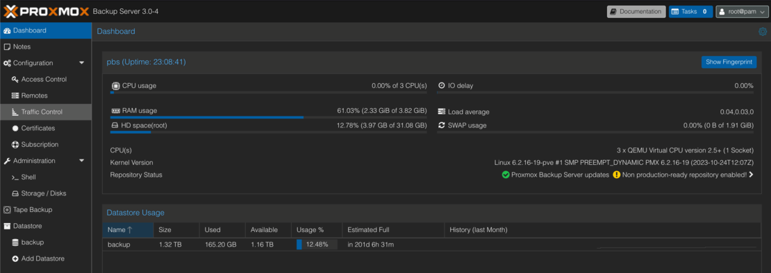 Proxmox Backup Dashboard Proxmox Backup Dashboard