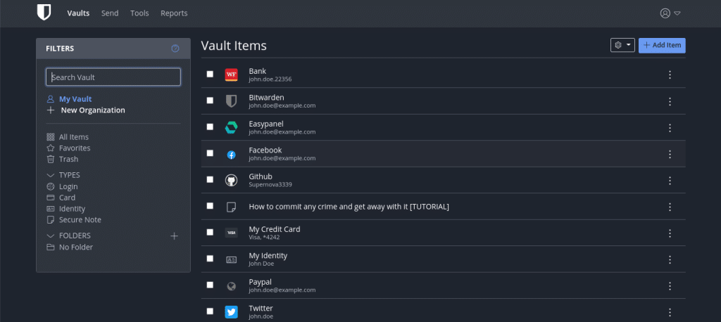 Vaultwarden Screenshot