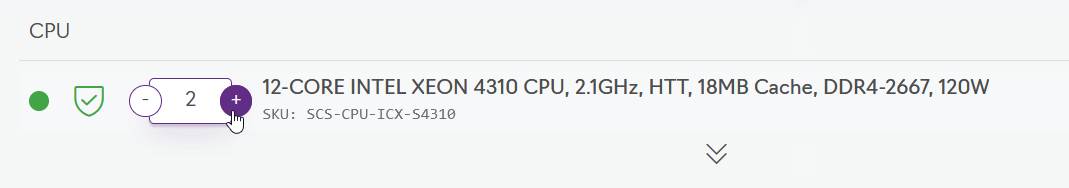 Konfigurator – Anzahl CPU Konfigurator – Anzahl CPU