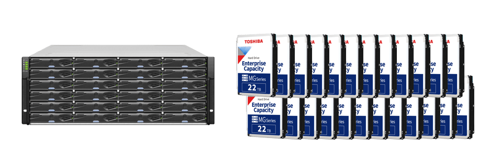 Infortrend EonStor DS 1024 R3C & 24x Toshiba MG11 22TB HDDs Infortrend EonStor DS 1024 R3C & 24x Toshiba MG11 22TB HDDs