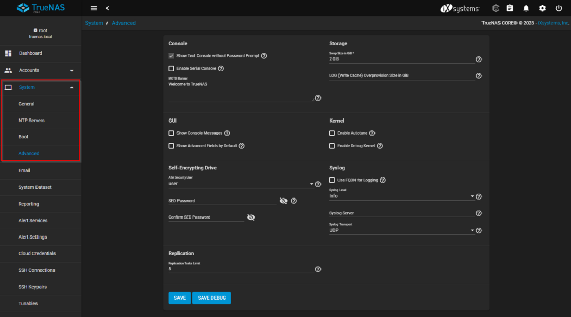Logs unter TrueNAS sichern1