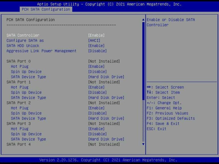 SATA-Controller auf einem Server-Mainboard mit dem AHCI-Modus und aktiviertem Hot-Plugging. SATA-Controller auf einem Server-Mainboard mit dem AHCI-Modus und aktiviertem Hot-Plugging.
