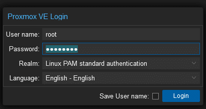 6Proxmox Installation GUI Login