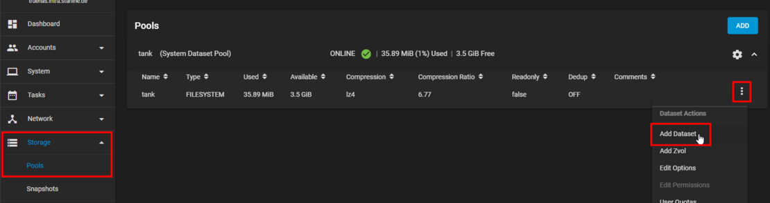 SMB Share - Dataset erstellen 1 SMB Share - Dataset erstellen 1