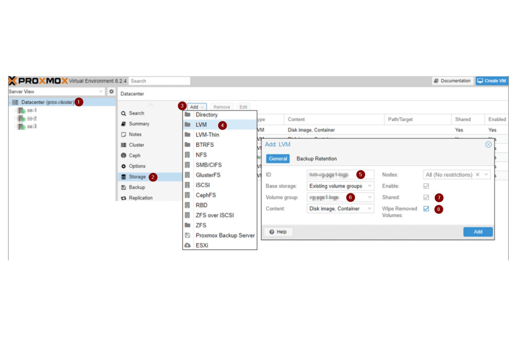 VG in der Proxmox-GUI2 VG in der Proxmox-GUI2