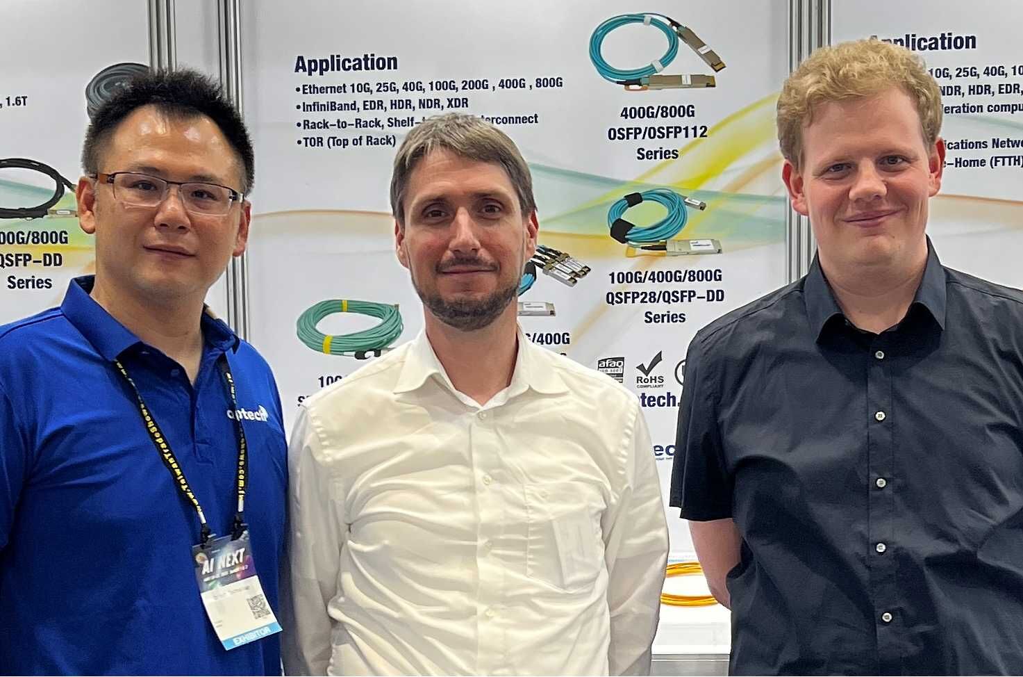 At the Optech Technology Co. Ltd booth with Kevin Su Starline at the booth of Optech Technology Co. Ltd at Computex