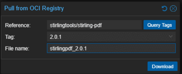 Pull from OCI Registry stirlingpdf
